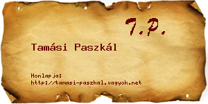 Tamási Paszkál névjegykártya